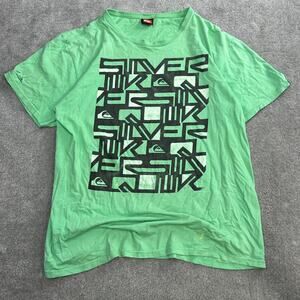 Quiksilver Graphic Tee Shirt Men's Large All Over Print Graphic Surfwear Skater